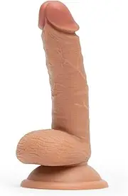 Lovehoney Lifelike Lover Realistic Dildo - 6 Inch Suction Cup - Ideal Beginner Dildo with Flexible Shaft and Balls - Harness Compatiable Strap On - Flesh Tan