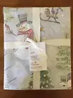 Pottery Barn Snow Day Gnomes Queen Sheet Set Percale NWT Christmas Holiday