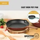 Gourmet Kitchen Cast Iron Frying Pan Simmer Roast Bake Round Pan Cookware 26cm