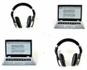 LAPTOP & HEADPHONE BRADS Remote Work Home Scrapbooking Card Making Stamping