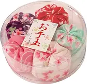 Matsumi Craft Bean Bag, Round Plastic Case, Cherry Blossom Pattern, Pack of 5, Japanese Pattern