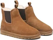 [UGG DREAMMERINO] Men Chelsea Boots Black, Womens Boot Short Ankle, Australian Sheepskin Wool, Warm Non-Slip Comfort, Flat Short Ankle Boots