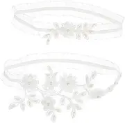 [Beavorty] Elegant Bridal Garter Pearl-Decorated Leg Strap for Women's Wedding Garter Set White
