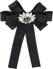 [Healeved] Fashionable Bowknot Brooch for Women Versatile Lapel Pin Classic Color for Dresses Coats Elegant Accessory to Enhance Any Outfit Stylish Collar Pin