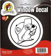 Buc-ee's White Logo Window Decal - 3.5 inch diameter