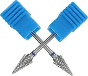 FOYTOKI 2pcs Nail Polish Tool Drill Tools Pedicure File Bits Cuticle Bits Polish Drill Bits Art Drill Bits Pedicure Drill Cuticle Drill Bits Nail File Tools Manicure Tools Steel Blue