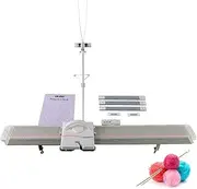 Knitting Machine, 6.5mm Mid Gauge 150 Stitches Plastic Domestic Knitting Machine with Yarn Needles and Accessories, Household Sewing Tool Set for Various Knitting Patterns