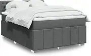 Box Spring Bed with Mattress Black Double Fabric,Beds & Bed Frames-3287265