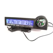 Car Digital Campass Clock Thermometer Voltage Meter LCD Backlight Icing Alarm (for: Mitsubishi)