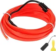 X AUTOHAUX 3 Meter EL Wire Cable LED Glow String Light Car Lighting Strip Flexible Neon Light for Car Decoration Battery Box(3V) Red