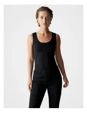 [Trenery] Organically Grown Cotton Tank in Black