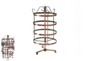 4-Tier Rotating Earring Holder 144 Holes Earring Organizer Jewelry Display Stand for Earrings-Brown