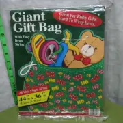SANTA LAUGHTER super jumbo gift bag Ho Ho Ho heavy-duty 44” x 36” green NWT
