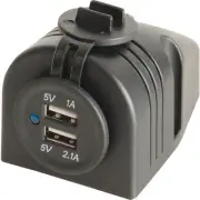 MP3616 Panel Mount Dual USB Charger Surface under Dash Panel Mount: 60(W) X