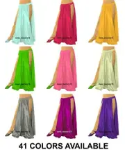Flared 2 Side Splits Skirt High Slit Waist Midi Side Long 2 Side Cut Skirts S36