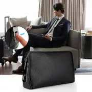 Smart Fingerprint Handbag, Men Zipper Leather Wallet,Smart Fingerprint Security Anti-Theft Handbag,Fingerprint Unlock