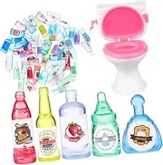Abaodam Mini Beer Bottles Miniature Toilet 50 Pack Red Wine Mini Bottles for Parties Bar Decorations Unique