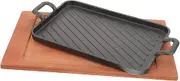 GANAZONO 1Set Thickened Iron Griddle Pan Durable Barbecue Grill for Camping and Garden Parties Smooth Edges Compact Design for Steak and Cooking