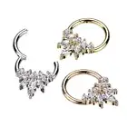 Piercing Ring Nose Steel - Pyramid Of 8 Zircons Shaped Marquise