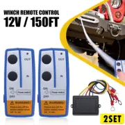 2Set Wireless Winch Remote Control Receiver 150ft Twin Switch Handset Easy Insta