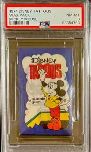 1974 Dandy Mickey Mouse Disney Tattoo PSA 8 Sealed Wax Pack