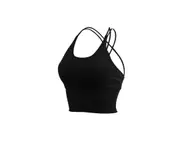 Thin Shoulder Straps Cross Beauty Back Sports Bra Gathered Sports Yoga Underwear-Black
