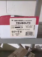 RED HEAD WS-3454 Trubolt Wedge Anchor, 3/4" Dia., 5-1/2" L, 10 COUNT