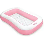 INTEX 58423NP Inflatable Pool - Rectangular (Pink, 166X100X25Cm) Kids Pool Girls