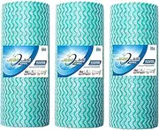 JEBBLAS Disposable Cleaning Towels Dish Towels and Dish Cloths Reusable Towels,Thick Handy Cleaning Wipes Quick-Dry 50 Count/Roll, Total 3 Rolls, Green…