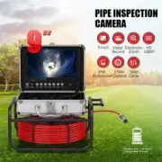 30M Pipe Inspection 9"DVR Monitor Borescope 17MM Drain Pipeline With 16G TF Card