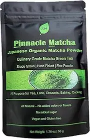 Pinnacle Matcha - Matcha Green Tea Powder, Japanese (All Purpose) Organic Matcha from Kagoshima - Enjoy as Smoothies, Baking, Cooking, Latte, Tea - 50g