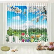Bonsai Idyllic Scenery 3D Curtain Blockout Photo Printing Curtains Drape Fabric