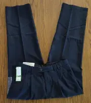 DOCKERS GOLF Mens 30x30 Pleated Relaxed Pants Cooling Individual Waist Blue
