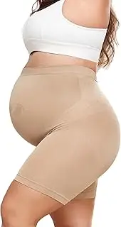 [Y25D] Maternity Shapewear for Under Dresses Over Belly Pregnancy Underwear Mid-Thigh High Waist Shorts Panties for Baby Shower