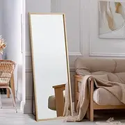 Oikiture Rectangle Full Lenght Mirror 166 x 60cm Floor Mirror with MDF Frame Free-Standing Mirror Home Living Room Furniture Wood