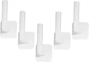5pcs Self Adhesive Wall Hooks Punch Storage Hangers for Bathroom Kitchen and Home Organization Stylish Base Design for Seamless Application