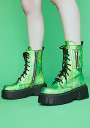 [Dolls Kill x Rick And Morty] Enter The Portal Combat Boots