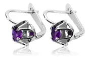 Rare Unique Russian style Vintage 925 Silver Alexandrite earrings vec018s