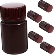 CHILDWEET 6pcs Laboratory Reagent Bottle Empty Shampoo Bottles Small Bottles Caustic Bottle Openers Chemical Liquid Bottle Transparent Water Bottle Mini Travel Bottles Cup Dark Brown Plastic