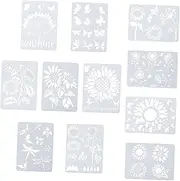PLAFOPE 11PCS Sunflower DIY Stencils for Crafting Drawing and Painting Walls Fabrics and Cards Lightweight Reusable and Easy to Clean Crafting Templates