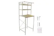 Heavy Duty Metal 3-Tier Over Washing Machine Storage Rack Shelf Strong Bearing Organizer Stand for Front Load Washing Machine Dryer Space Saving