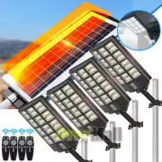 Commercial 990000000000LM 1600W LED Light Solar Powered Street Light+Remote+Pole