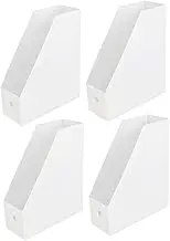 HOUDERCO 4pcs Stackable File Storage Box Lid Desktop Organizer for Office and Classroom for Filing Envelopes Mail and Letter Paper