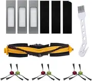 14 Pack Replacements Parts for Ecovacs Deebot Ozmo 920/950/T5/T8 T8MAX T8Power T8aivi T8+ T8Pro Plus Accessories(1 Roller Brush, 6 Side Brushes, 3 Filters, 1 Cleaning Brush, 3 Sponge)