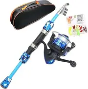 GARENDE Kids Fishing Rod Set Kid Fishing Pole Set Outdoor with Fishing Reel Telescopic Fishing Rod and Reel for Starter Boys Girls