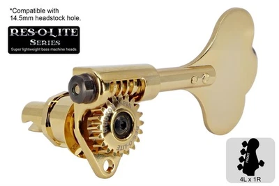 GOTOH GRL510C-9 Res-o-Lite Open Gear Bass Tuner Clover, Gold, 4L x 1R