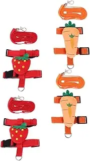 GANAZONO 4Pcs Adjustable Bunny Leash Harness Set Lightweight Outdoor Pet Harness for Small Animals Like Rabbits Ferrets Guinea Pigs Comfortable Cross Strap Design for Easy Walking