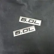 2x Chrome Silver 6.0L Black Metal Badge Emblem Decal Sticker Luxury Turbo Racing (for: Peugeot)