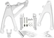 Motorcycle Repa Front Footpegs Foot Pegs Footrest Pedals Bracket Footrest for Yamaha Yzf R1 Yzfr1 R 1 2007-2008 2007 2008 07-08 07 08 Motorcycle Spare partsir(Silver)