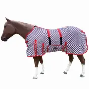 AD 84 In Hilason Horse Fly Sheet Uv Protect Mesh Bug Mosquito Summer Blue/Red